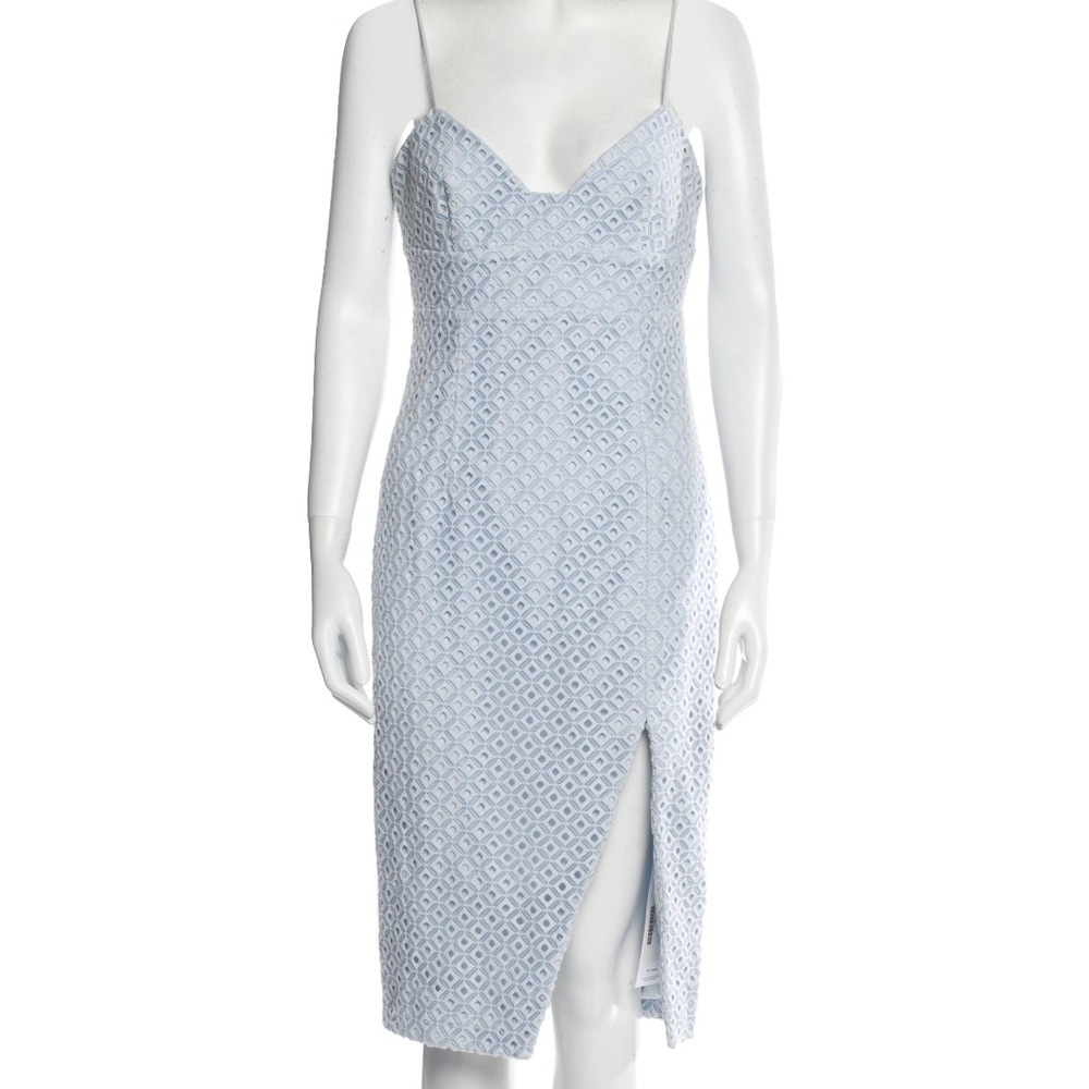 NEW w/ Tags - Nicholas - Baby Blue Eyelet Lace Midi Dress - Size 2